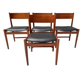 Four Mid-Century Modern Dining Room Chairs by Kurt Østervig for Sibast, 1960s